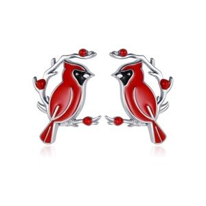 14k Angel Cardinal Holly Earrings